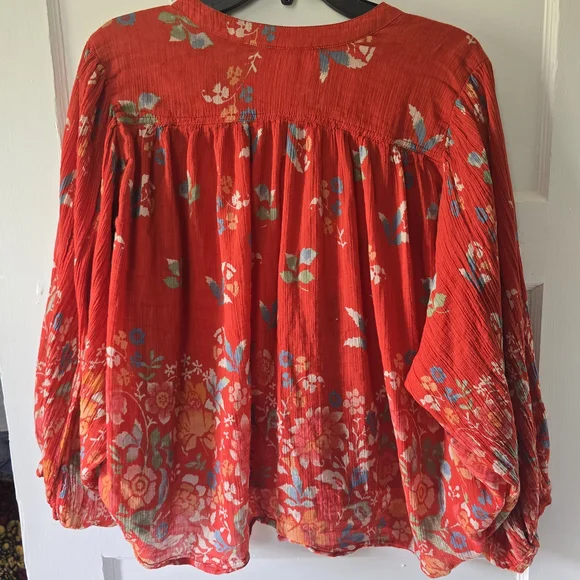 Pilcro Coral Floral Button-Down Blouse - Picture 2 of 3